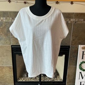 Silver studded white top from Vocal. Size xl.